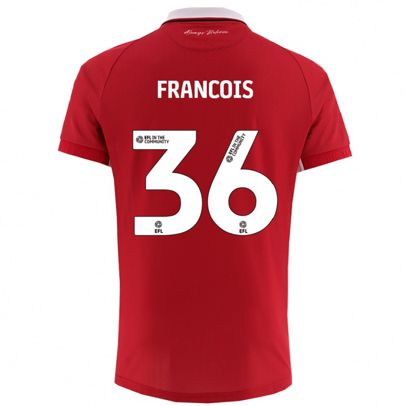 Danxen Mænd Marlee Francois #36 Rød Hvid Hjemmebane Spillertrøjer 2025/26 Trøje T-Shirt
