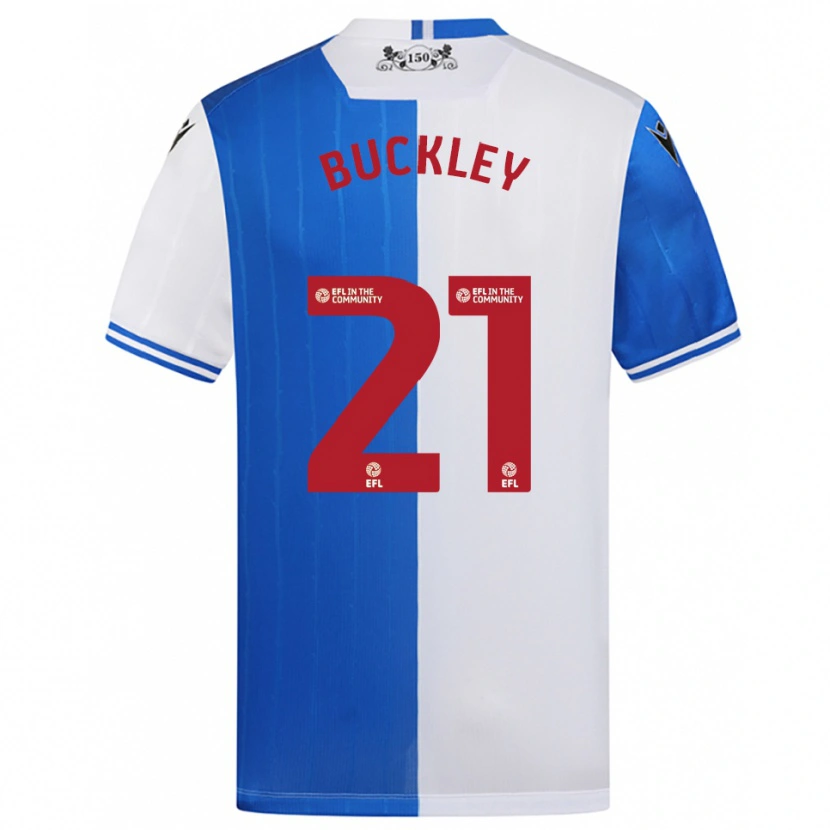 Danxen Mænd John Buckley #21 Blå Hvid Hjemmebane Spillertrøjer 2025/26 Trøje T-Shirt