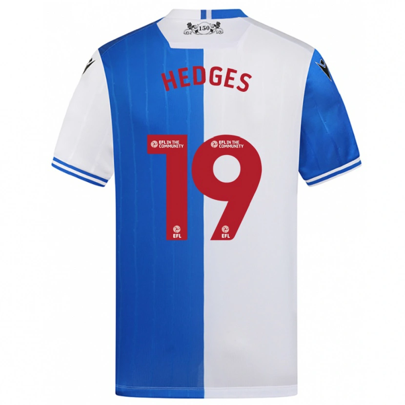 Danxen Mænd Ryan Hedges #19 Blå Hvid Hjemmebane Spillertrøjer 2025/26 Trøje T-Shirt