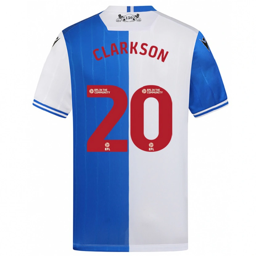 Danxen Mænd Eve Clarkson #20 Blå Hvid Hjemmebane Spillertrøjer 2025/26 Trøje T-Shirt