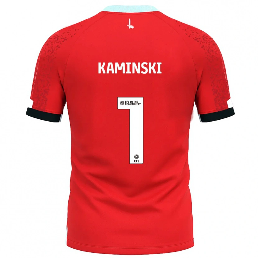 Danxen Mænd Thomas Kaminski #1 Rød Hvid Hjemmebane Spillertrøjer 2025/26 Trøje T-Shirt