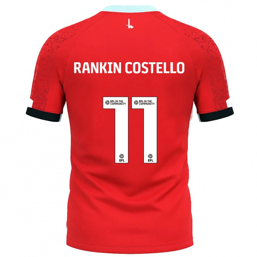 Danxen Mænd Joe Rankin-Costello #11 Rød Hvid Hjemmebane Spillertrøjer 2025/26 Trøje T-Shirt