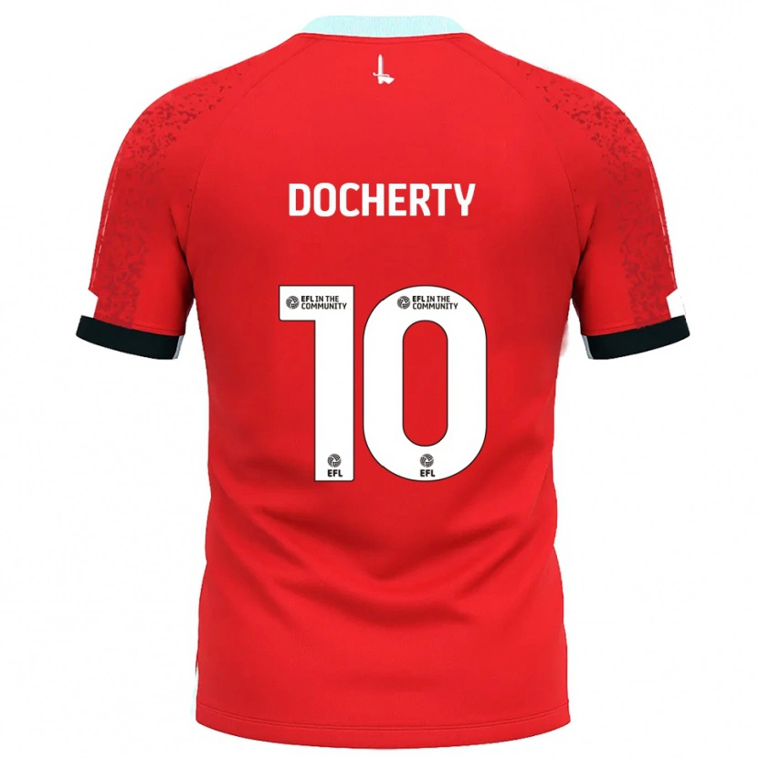 Danxen Mænd Greg Docherty #10 Rød Hvid Hjemmebane Spillertrøjer 2025/26 Trøje T-Shirt