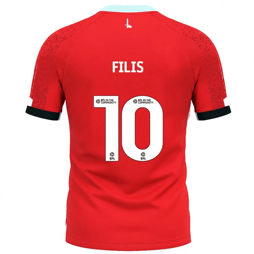 Danxen Mænd Melisa Filis #10 Rød Hvid Hjemmebane Spillertrøjer 2025/26 Trøje T-Shirt