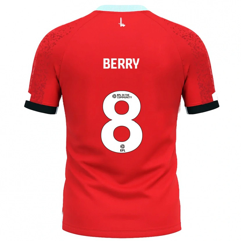Danxen Mænd Luke Berry #8 Rød Hvid Hjemmebane Spillertrøjer 2025/26 Trøje T-Shirt