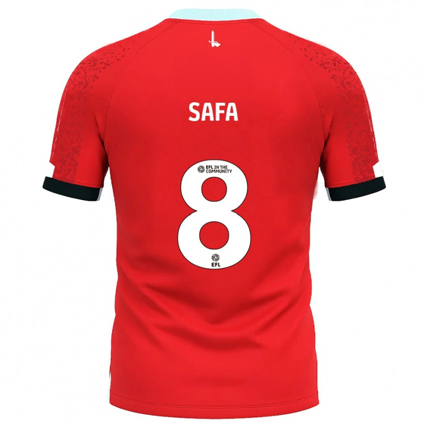 Danxen Mænd Jacob Safa #8 Rød Hvid Hjemmebane Spillertrøjer 2025/26 Trøje T-Shirt