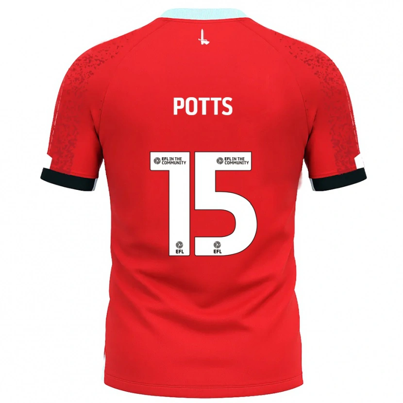 Danxen Mænd Dan Potts #15 Rød Hvid Hjemmebane Spillertrøjer 2025/26 Trøje T-Shirt