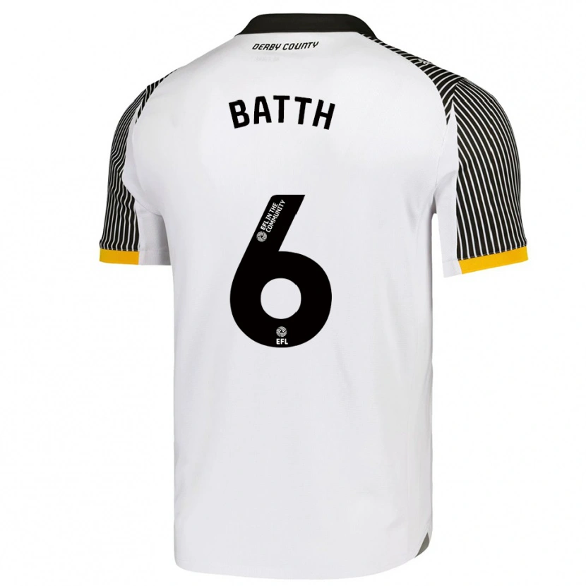 Danxen Mænd Danny Batth #6 Hvid Sort Hjemmebane Spillertrøjer 2025/26 Trøje T-Shirt
