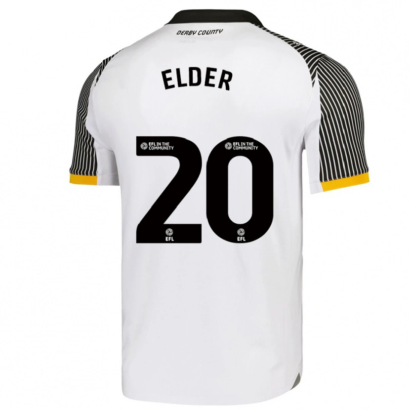 Danxen Mænd Callum Elder #20 Hvid Sort Hjemmebane Spillertrøjer 2025/26 Trøje T-Shirt