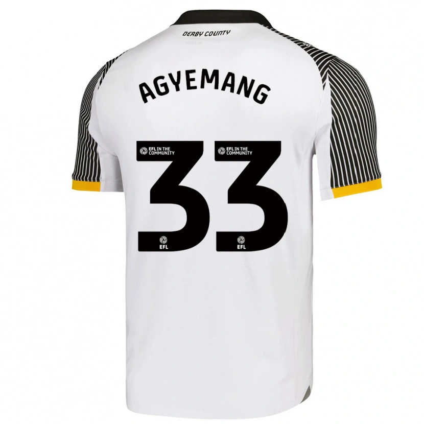 Danxen Mænd Patrick Agyemang #33 Hvid Sort Hjemmebane Spillertrøjer 2025/26 Trøje T-Shirt