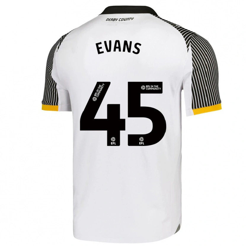 Danxen Mænd Harry Evans #45 Hvid Sort Hjemmebane Spillertrøjer 2025/26 Trøje T-Shirt
