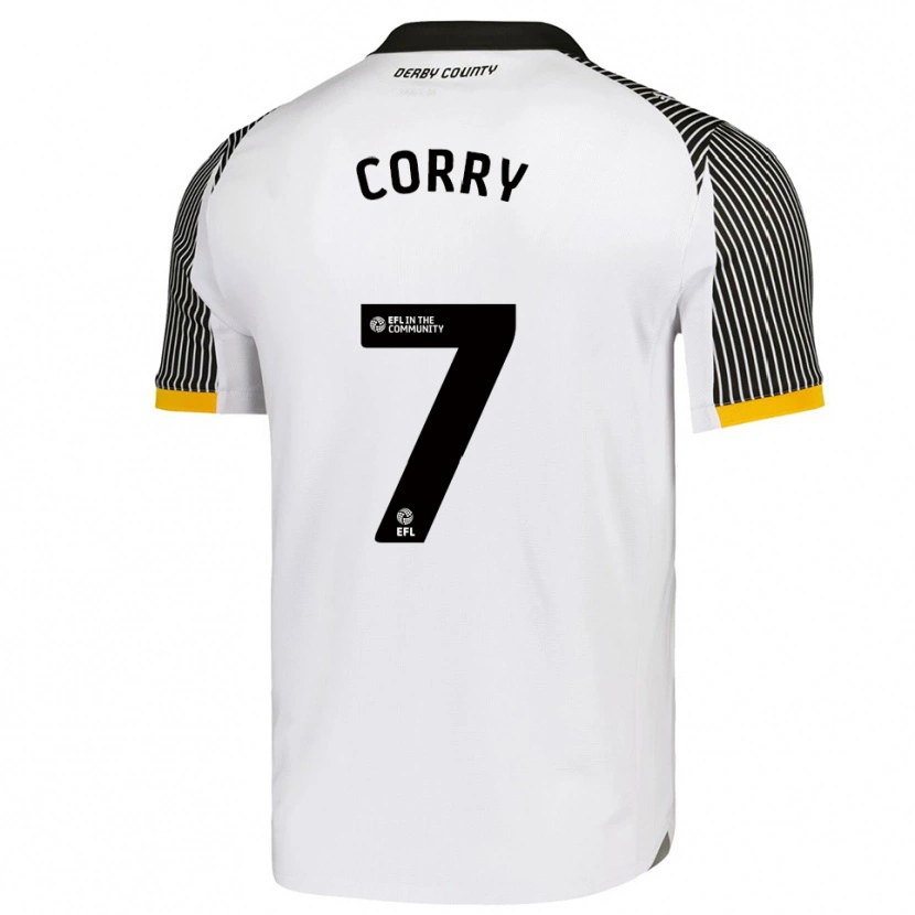 Danxen Mænd Sean Corry #7 Hvid Sort Hjemmebane Spillertrøjer 2025/26 Trøje T-Shirt