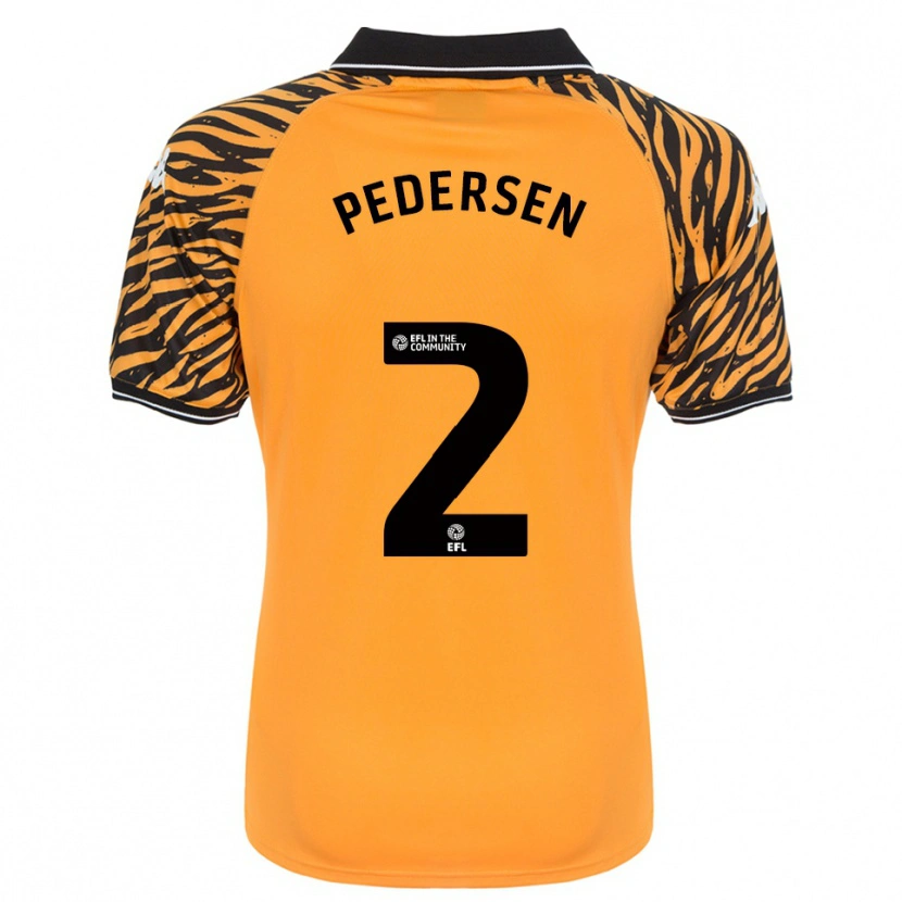 Danxen Mænd Eden Pedersen #2 Orange Sort Hjemmebane Spillertrøjer 2025/26 Trøje T-Shirt