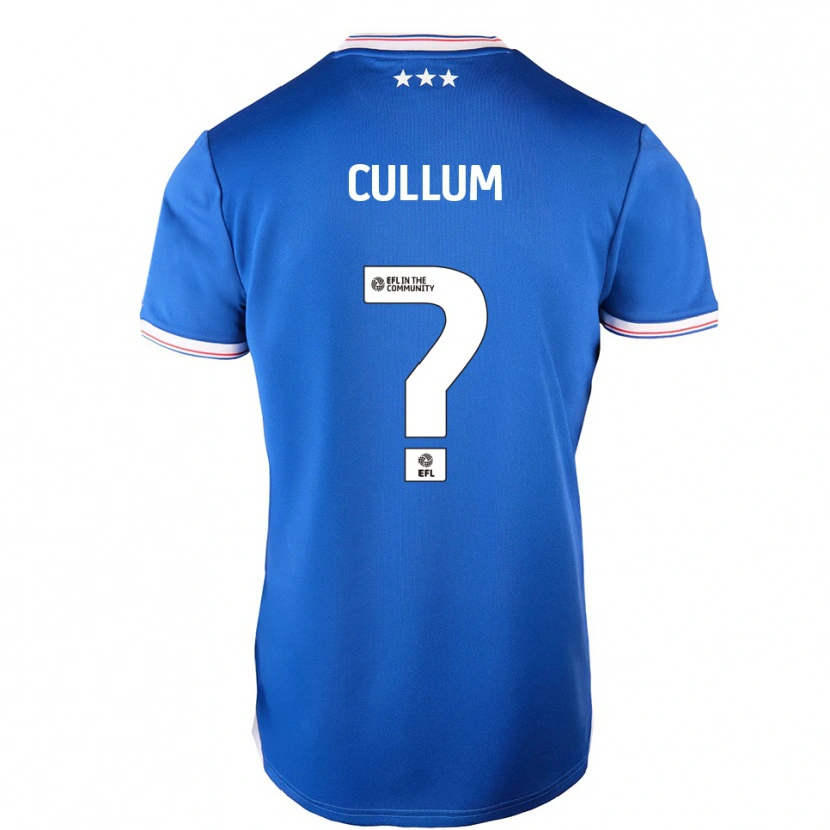 Danxen Mænd Danny Cullum #0 Blå Hvid Hjemmebane Spillertrøjer 2025/26 Trøje T-Shirt