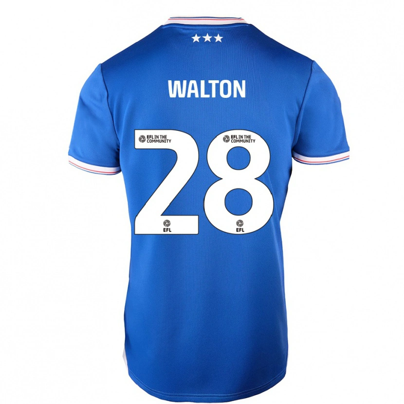 Danxen Mænd Christian Walton #28 Blå Hvid Hjemmebane Spillertrøjer 2025/26 Trøje T-Shirt