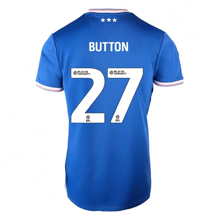 Danxen Mænd David Button #27 Blå Hvid Hjemmebane Spillertrøjer 2025/26 Trøje T-Shirt