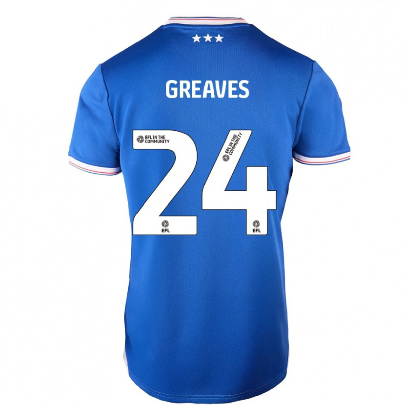 Danxen Mænd Jacob Greaves #24 Blå Hvid Hjemmebane Spillertrøjer 2025/26 Trøje T-Shirt