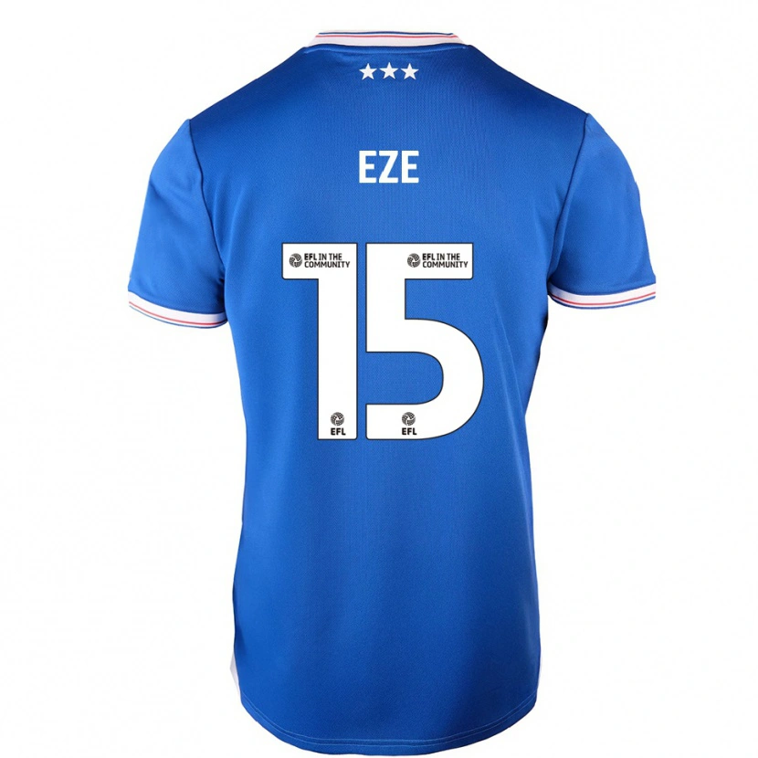Danxen Mænd Nelson Eze #15 Blå Hvid Hjemmebane Spillertrøjer 2025/26 Trøje T-Shirt