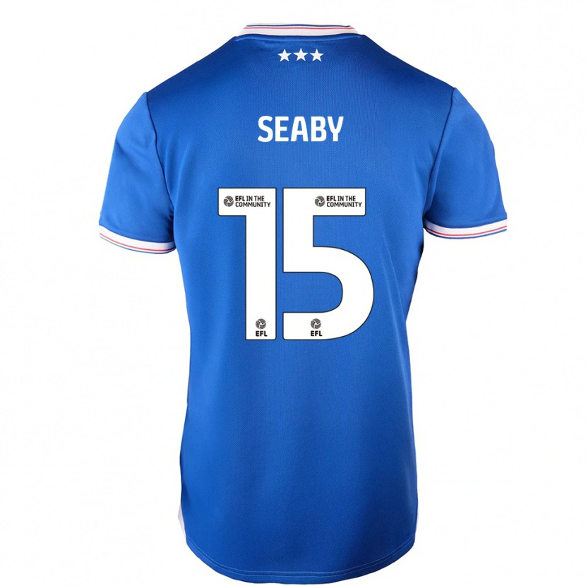 Danxen Mænd Ruby Seaby #15 Blå Hvid Hjemmebane Spillertrøjer 2025/26 Trøje T-Shirt