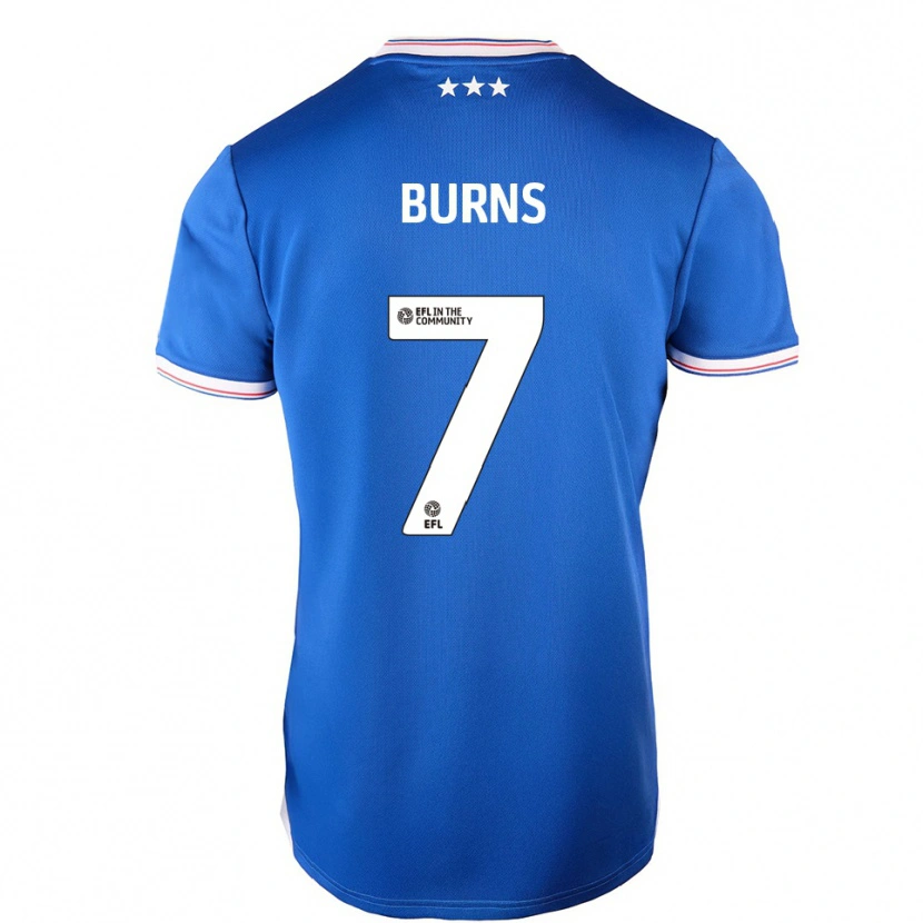 Danxen Mænd Wes Burns #7 Blå Hvid Hjemmebane Spillertrøjer 2025/26 Trøje T-Shirt