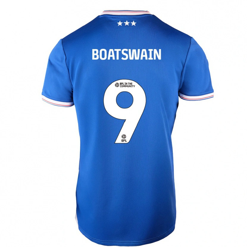 Danxen Mænd Ashley Boatswain #9 Blå Hvid Hjemmebane Spillertrøjer 2025/26 Trøje T-Shirt
