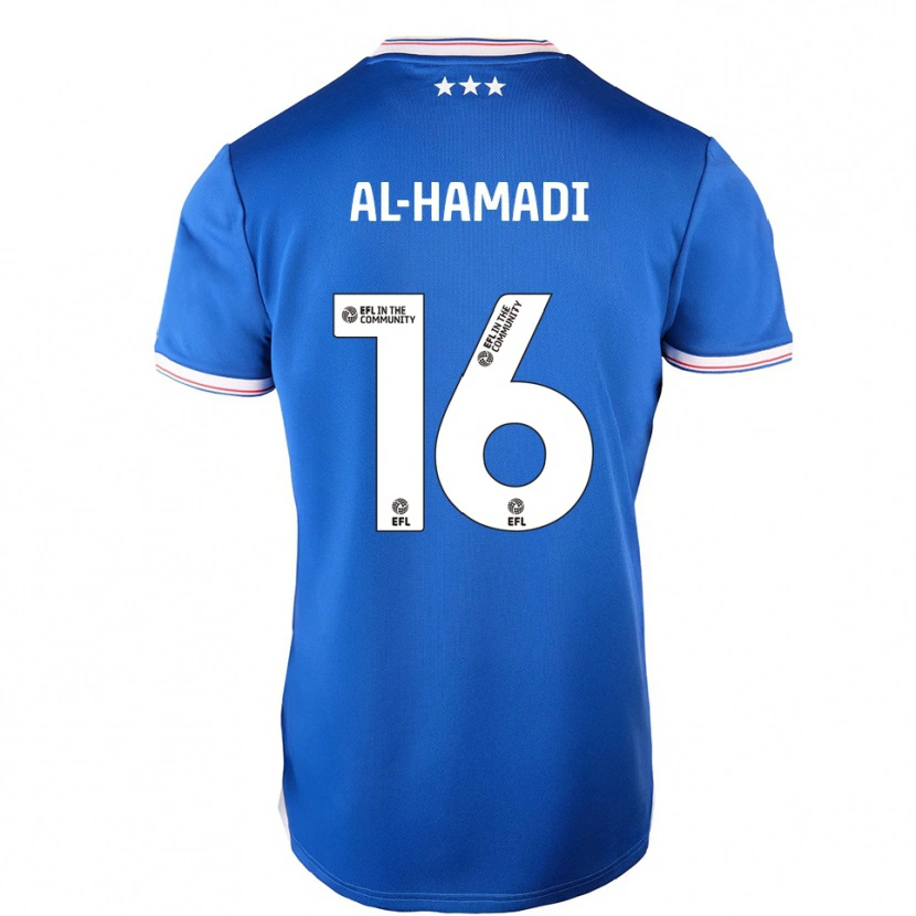 Danxen Mænd Ali Al-Hamadi #16 Blå Hvid Hjemmebane Spillertrøjer 2025/26 Trøje T-Shirt