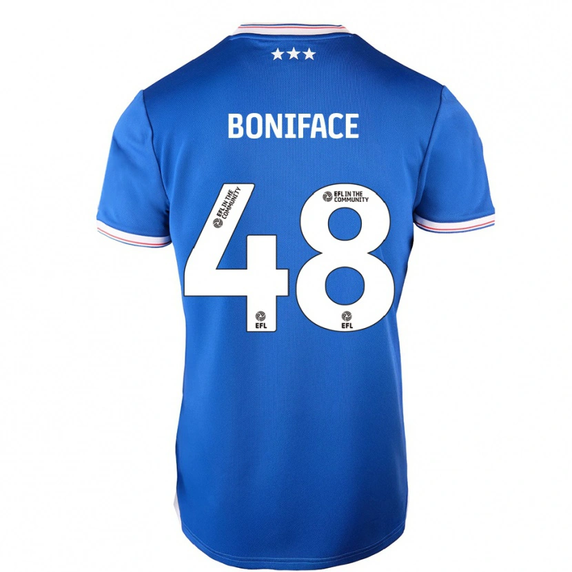 Danxen Mænd Somto Boniface #48 Blå Hvid Hjemmebane Spillertrøjer 2025/26 Trøje T-Shirt