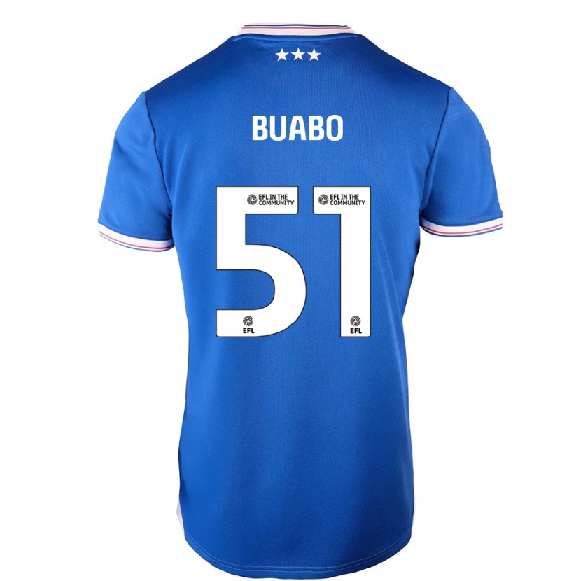 Danxen Mænd Gerrard Buabo #51 Blå Hvid Hjemmebane Spillertrøjer 2025/26 Trøje T-Shirt