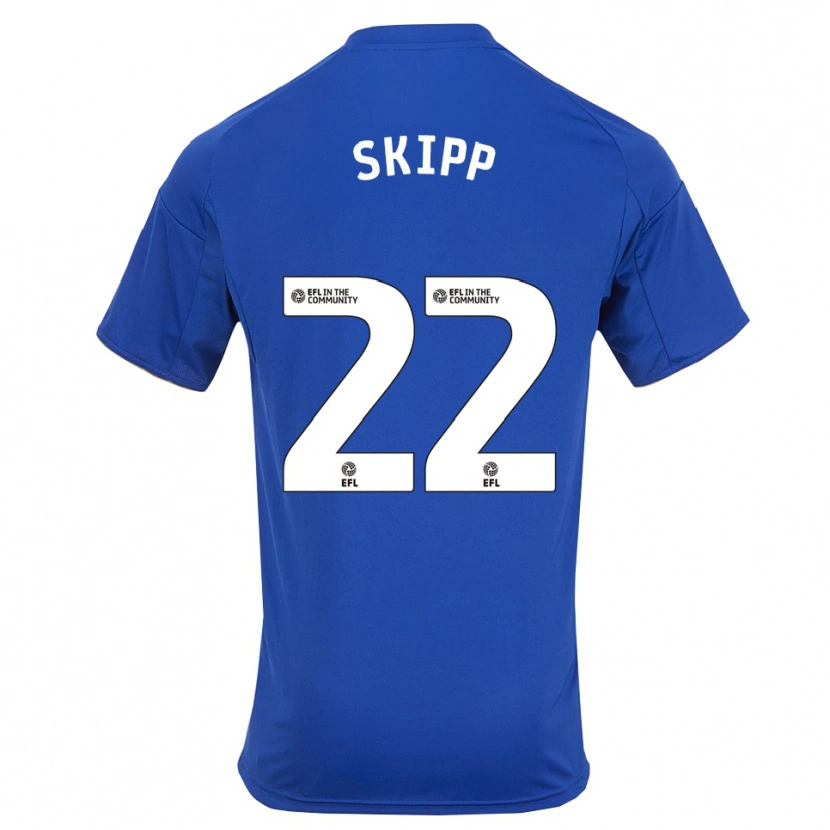 Danxen Mænd Oliver Skipp #22 Blå Guld Hjemmebane Spillertrøjer 2025/26 Trøje T-Shirt