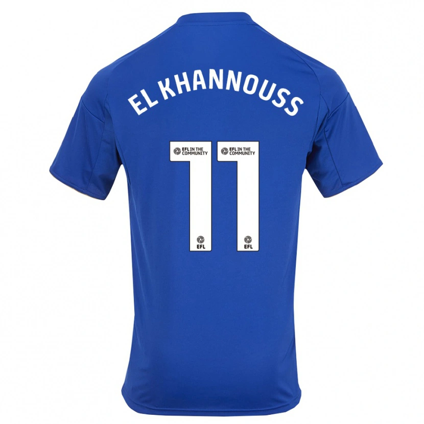 Danxen Mænd Bilal El Khannouss #11 Blå Guld Hjemmebane Spillertrøjer 2025/26 Trøje T-Shirt