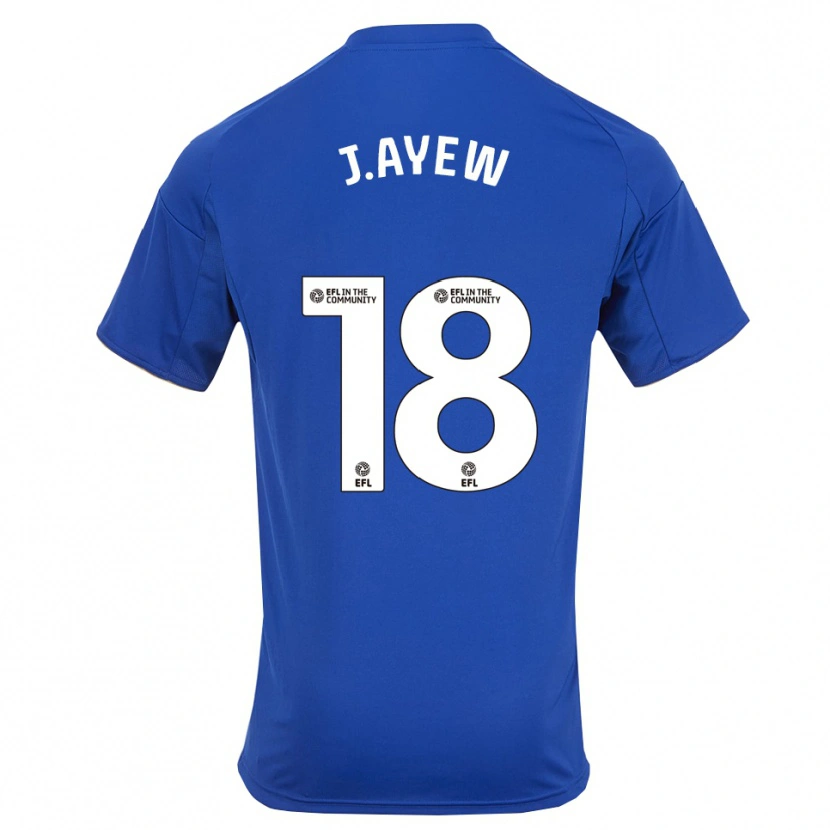 Danxen Mænd Jordan Ayew #18 Blå Guld Hjemmebane Spillertrøjer 2025/26 Trøje T-Shirt