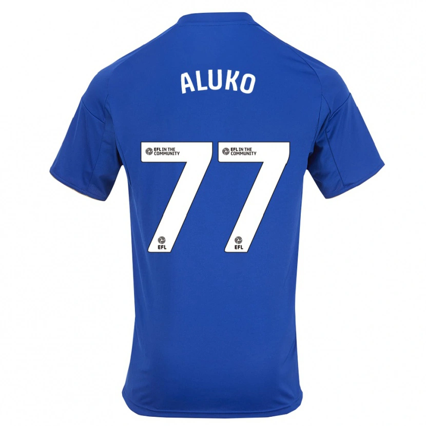 Danxen Mænd Olabade Aluko #77 Blå Guld Hjemmebane Spillertrøjer 2025/26 Trøje T-Shirt
