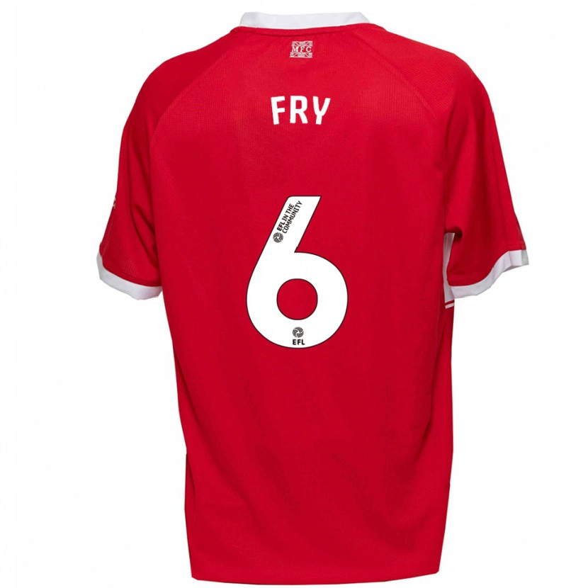Danxen Mænd Dael Fry #6 Rød Hvid Hjemmebane Spillertrøjer 2025/26 Trøje T-Shirt