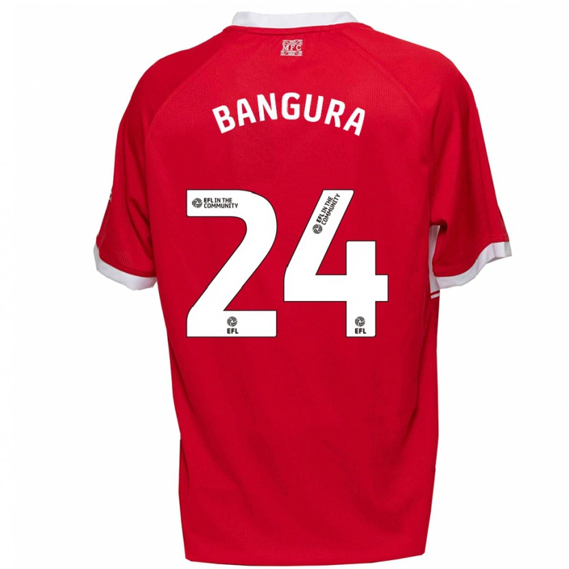 Danxen Mænd Alex Bangura #24 Rød Hvid Hjemmebane Spillertrøjer 2025/26 Trøje T-Shirt