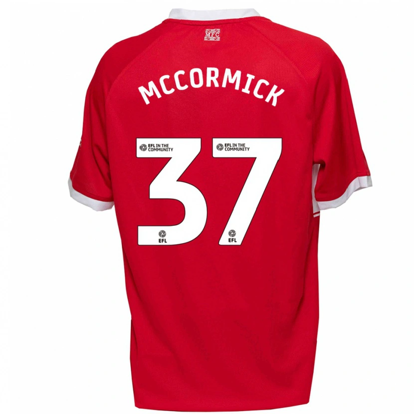 Danxen Mænd George Mccormick #37 Rød Hvid Hjemmebane Spillertrøjer 2025/26 Trøje T-Shirt