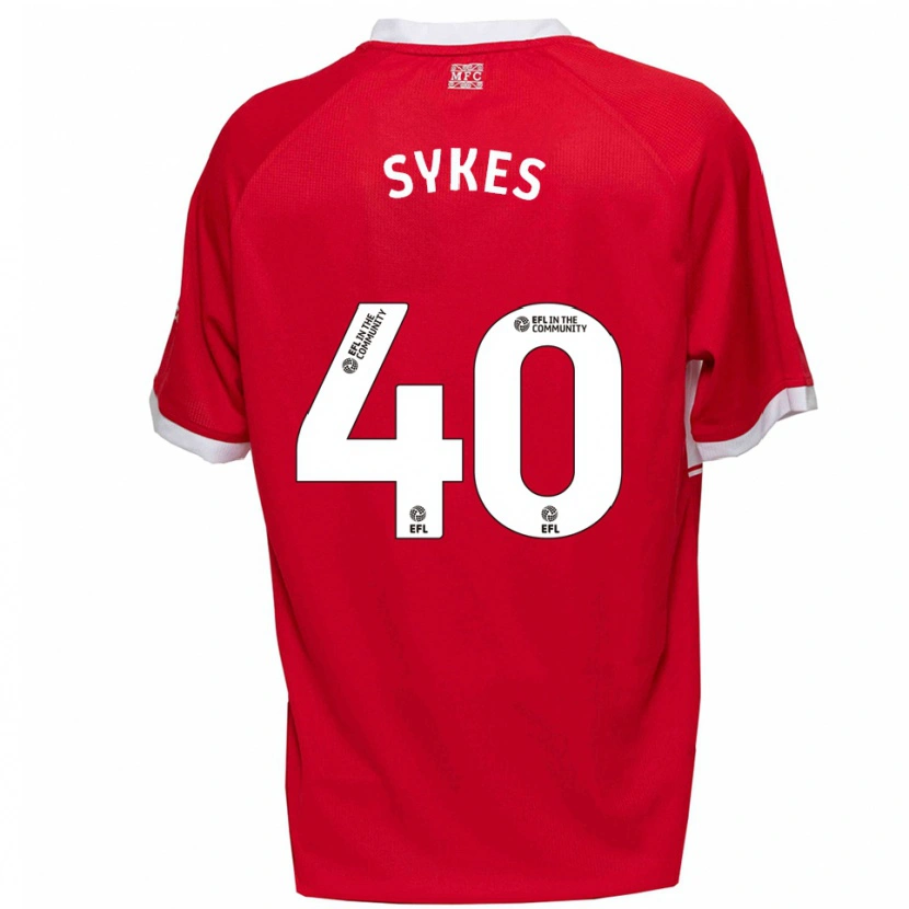 Danxen Mænd Cain Sykes #40 Rød Hvid Hjemmebane Spillertrøjer 2025/26 Trøje T-Shirt