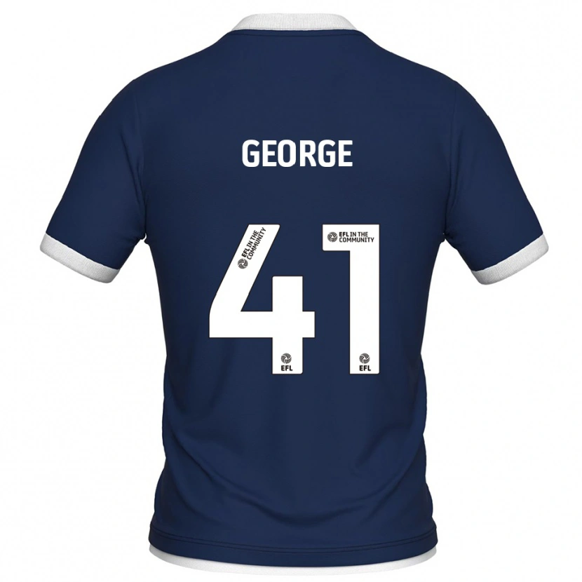 Danxen Mænd George Evans #41 Marine Hvid Hjemmebane Spillertrøjer 2025/26 Trøje T-Shirt