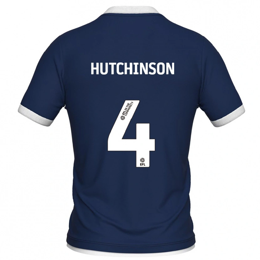 Danxen Mænd Shaun Hutchinson #4 Marine Hvid Hjemmebane Spillertrøjer 2025/26 Trøje T-Shirt