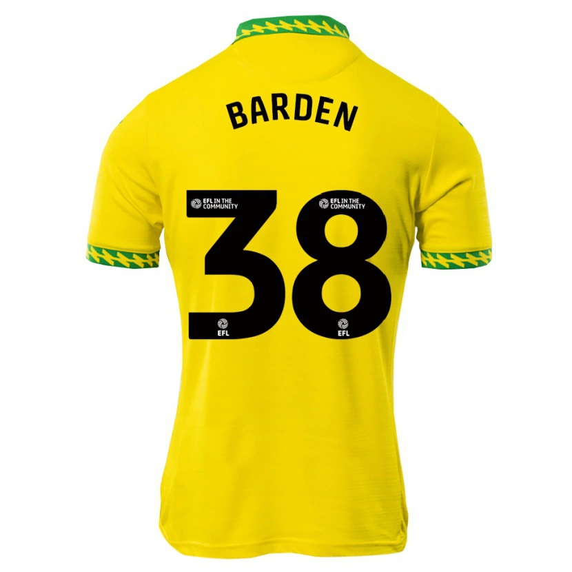 Danxen Mænd Daniel Barden #38 Hvid Grøn Hjemmebane Spillertrøjer 2025/26 Trøje T-Shirt