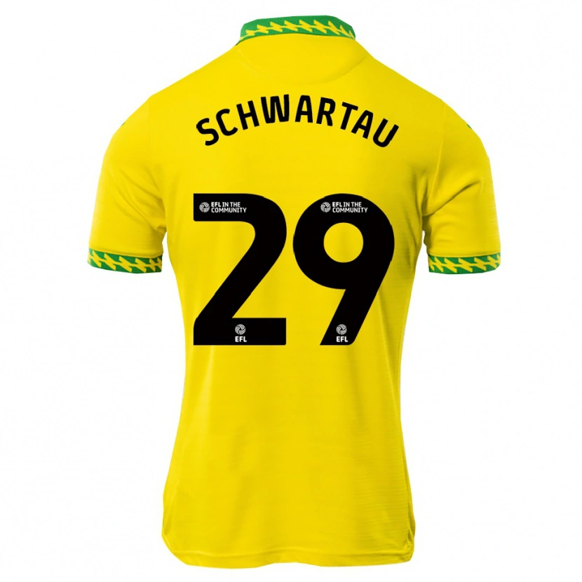 Danxen Mænd Oscar Schwartau #29 Hvid Grøn Hjemmebane Spillertrøjer 2025/26 Trøje T-Shirt