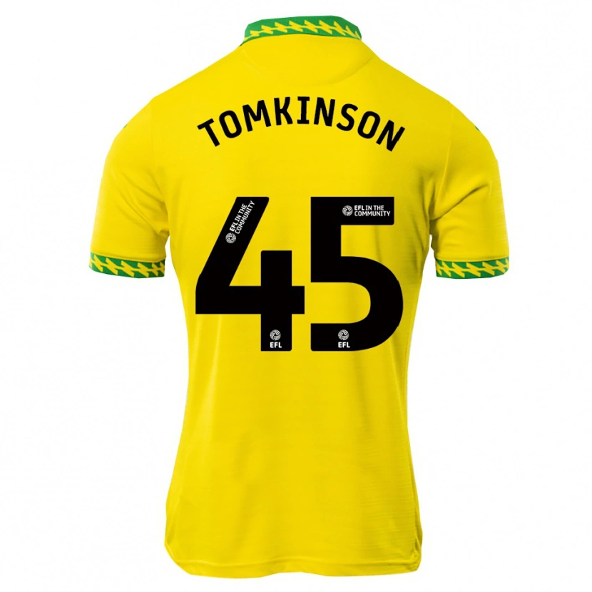 Danxen Mænd Jonathan Tomkinson #45 Hvid Grøn Hjemmebane Spillertrøjer 2025/26 Trøje T-Shirt