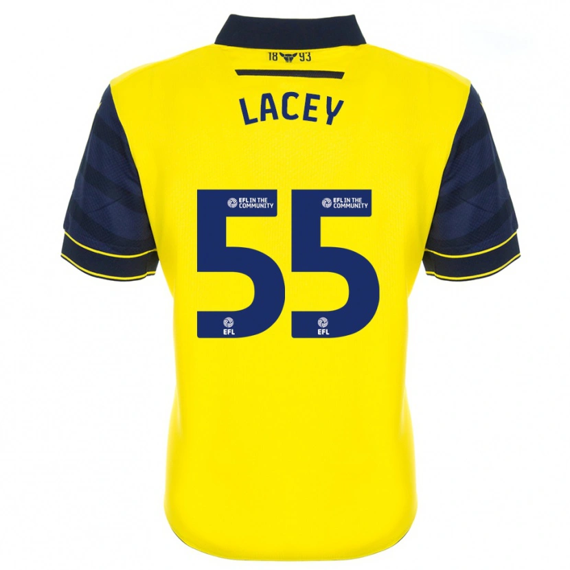 Danxen Mænd Aaron Lacey #55 Gul Marine Hjemmebane Spillertrøjer 2025/26 Trøje T-Shirt