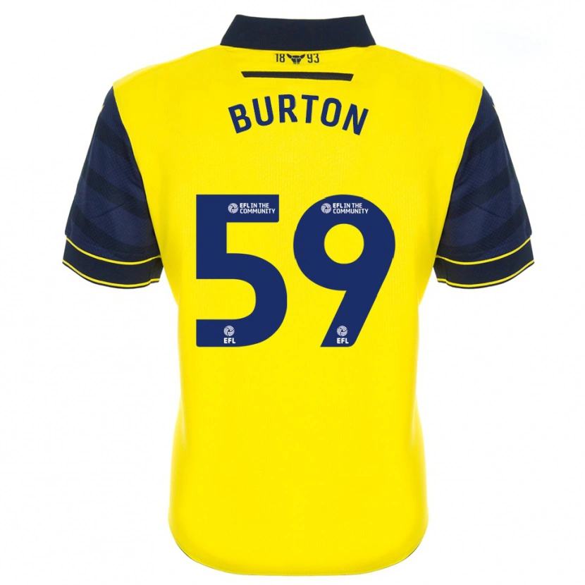 Danxen Mænd Kasway Burton #59 Gul Marine Hjemmebane Spillertrøjer 2025/26 Trøje T-Shirt