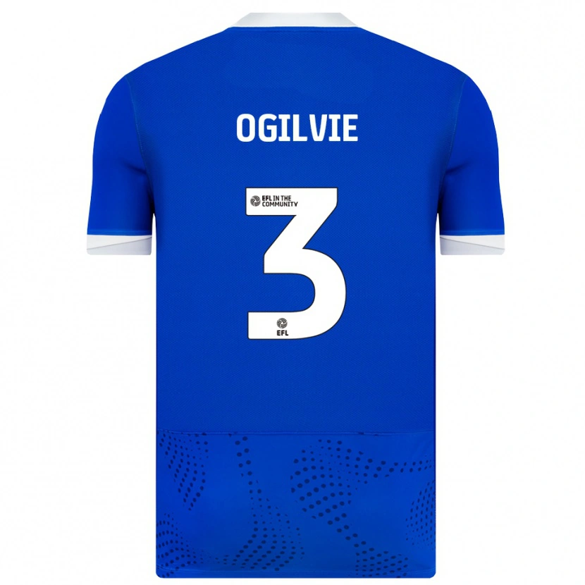 Danxen Mænd Connor Ogilvie #3 Blå Hvid Hjemmebane Spillertrøjer 2025/26 Trøje T-Shirt