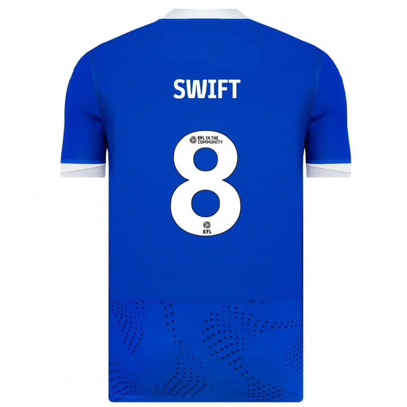 Danxen Mænd John Swift #8 Blå Hvid Hjemmebane Spillertrøjer 2025/26 Trøje T-Shirt