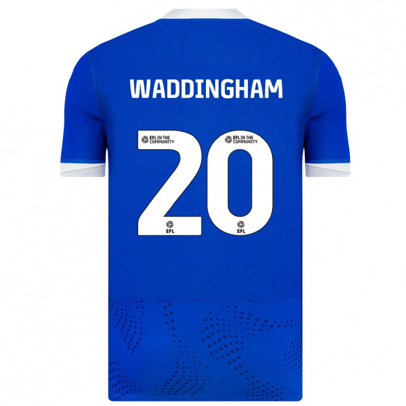 Danxen Mænd Thomas Waddingham #20 Blå Hvid Hjemmebane Spillertrøjer 2025/26 Trøje T-Shirt