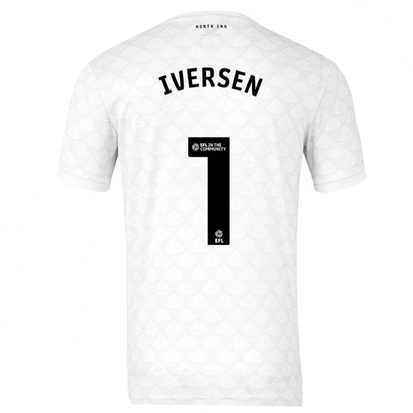 Danxen Mænd Daniel Iversen #1 Hvid Rød Hjemmebane Spillertrøjer 2025/26 Trøje T-Shirt