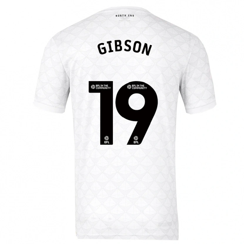 Danxen Mænd Lewis Gibson #19 Hvid Rød Hjemmebane Spillertrøjer 2025/26 Trøje T-Shirt