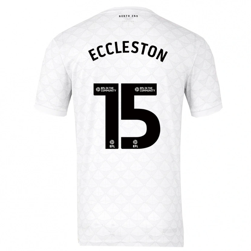 Danxen Mænd Ethan Eccleston #15 Hvid Rød Hjemmebane Spillertrøjer 2025/26 Trøje T-Shirt