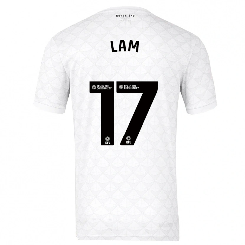 Danxen Mænd Isaac Lam #17 Hvid Rød Hjemmebane Spillertrøjer 2025/26 Trøje T-Shirt
